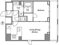 グランパセオ目黒 10階1LDKの間取り