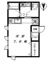 パステルプラザ5 ワンルームの間取図画像