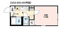 グランクオール久が原 1Kの間取図画像