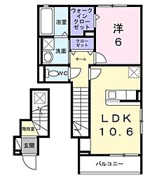 エターナルアルバ 1LDKの間取図画像