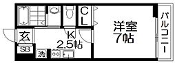 メゾン・ソウザ1 1Kの間取図画像