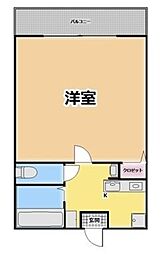 スカイビュー朝霞ウエスト 1階1Kの間取り