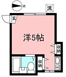 クリスタルコーポ ワンルームの間取図画像