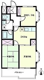 サンライズマンション 3DKの間取図画像