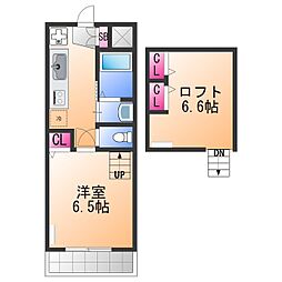 ロジュマン泉佐野 1Kの間取図画像