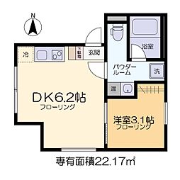 エスポワール門前仲町 地下5階1DKの間取り