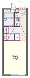 ヴィラ三橋 1Kの間取図画像