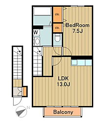 リバレイン 1LDKの間取図画像