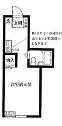 ポートヒル中山 ワンルームの間取図画像