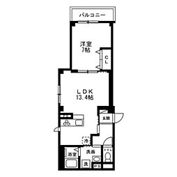 第二英ハイツ 1LDKの間取図画像