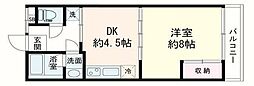 TKハイム ワンルームの間取図画像