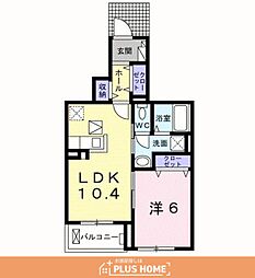 アナベル 1LDKの間取図画像