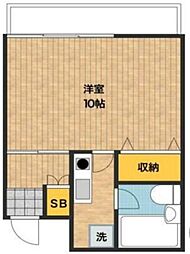 パークハウス南大沢 2階1Kの間取り