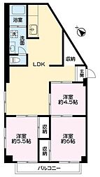 東武越谷サンライトマンション 3LDKの間取図画像