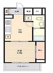 プログレスアペゼ 1DKの間取図画像