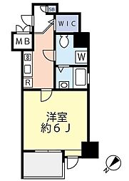 グランヴァンメトロ-1 1Kの間取図画像