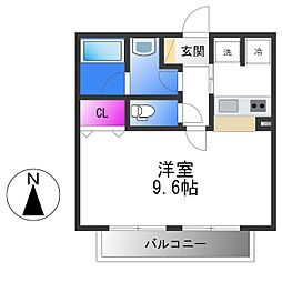 イーグルコート 1Kの間取図画像