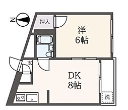 ＰａｒｋＡｖｅｎｕｅ紅葉丘 2階1DKの間取り