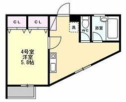シャルム戸塚 1Kの間取図画像
