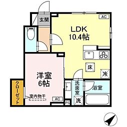 D-ROOM K&Y 1LDKの間取図画像