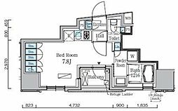 レジディア九段下2 ワンルームの間取図画像