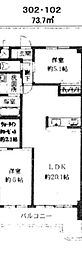 ブランシュ上の台 2LDKの間取図画像