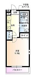 四條畷市岡山1丁目アパート 1Kの間取図画像