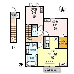 D-roomシルクマムA 2LDKの間取図画像