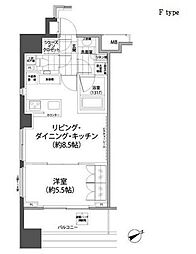 パークハビオ西新宿 1LDKの間取図画像