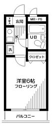 日神パレステージ橋本 4階1Kの間取り