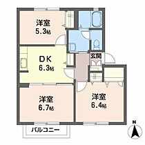 コートクレアールＡ 202 ｜ 宮城県亘理郡亘理町字東郷170-3（賃貸アパート3K・2階・54.00㎡） その2