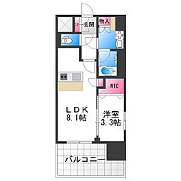 スプランディッド堺東DUE 1LDKの間取図画像