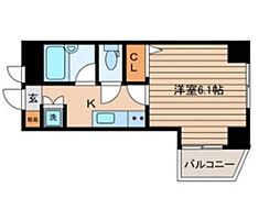 Excellia馬込 2階1Kの間取り
