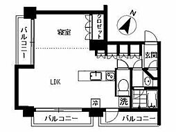 東京メトロ有楽町線 月島駅 徒歩2分の賃貸マンション 8階1LDKの間取り