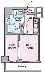 HYs桜橋MIRAIS 4階2Kの間取り