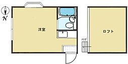 グリーンコーポパート1 ワンルームの間取図画像