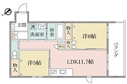 ヘーベルヴィレッジ藤沢 2LDKの間取図画像