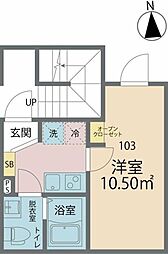 カインドネス東大和South 1Kの間取図画像