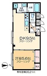 亀田ビル 1DKの間取図画像