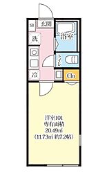 N-harbor Lagoon小机町 1Kの間取図画像
