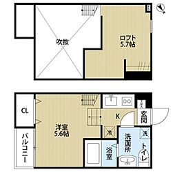 シンフォニア星ヶ丘 ワンルームの間取図画像