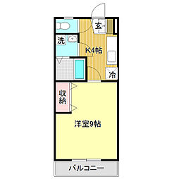 ヴィレッジ大津 1Kの間取図画像