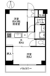 ダイアパレス都立大 2Kの間取図画像