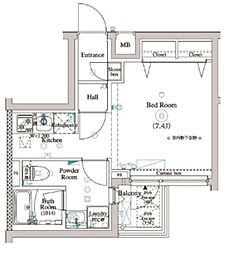 ARKMARK東中野 3階ワンルームの間取り
