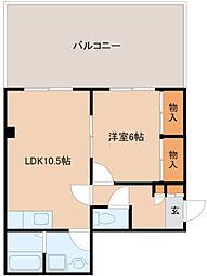 サニーヒルいそま 1LDKの間取図画像