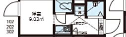 QUQURI北新宿 ワンルームの間取図画像