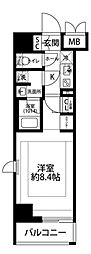 プレール・ドゥーク大塚 1Kの間取図画像