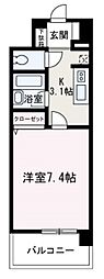 レクエルド 1Kの間取図画像