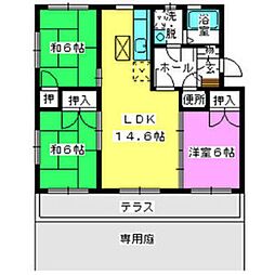 エクセレントフジ2 3LDKの間取図画像