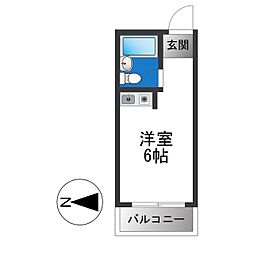 リリーフ明日香新石切 ワンルームの間取図画像